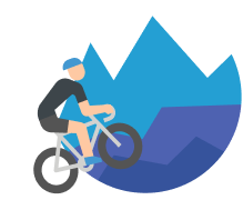 Cyclist in Mountains