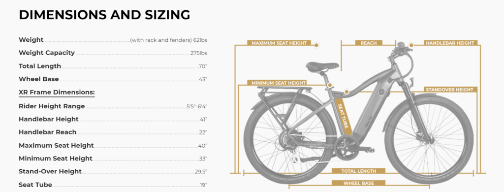 Ride1UP 700 Series Dimensions and Sizing