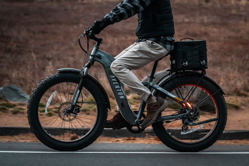 man riding aventon aventure2 ebike