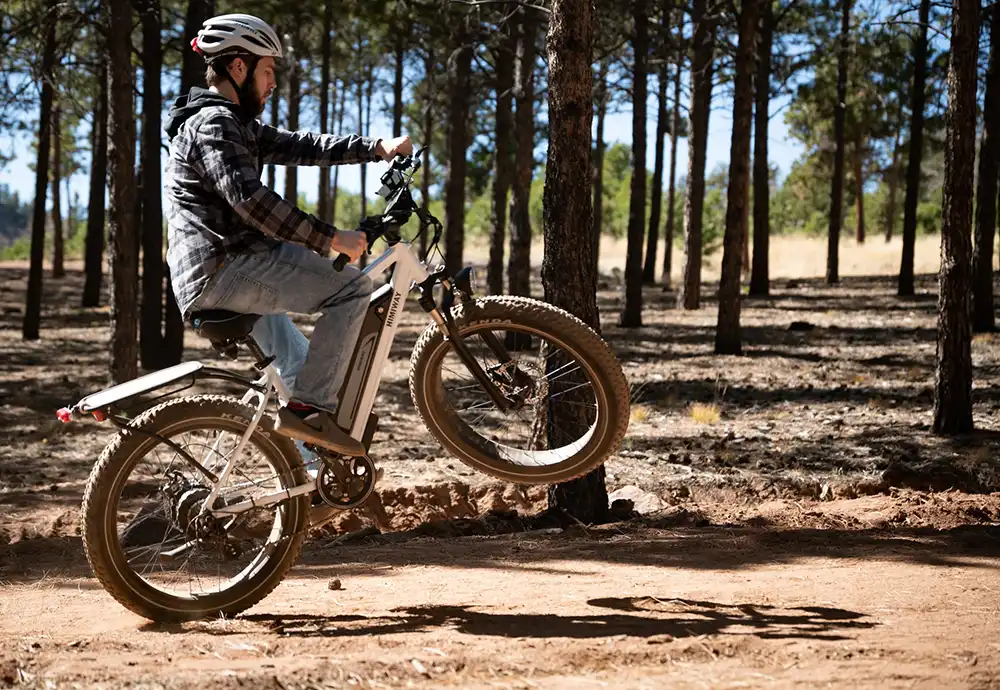 man exercising on an electric bike