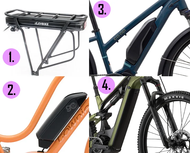 types of ebike battery positions