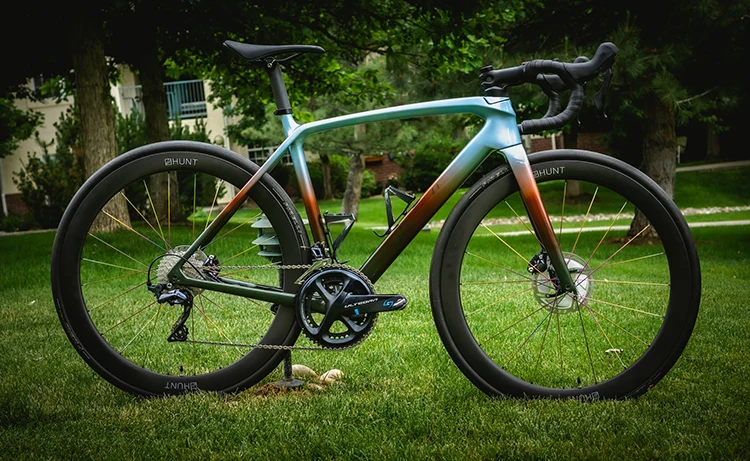 blue and brown racing road bike