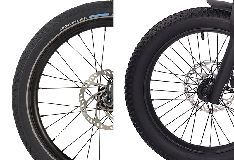 narrow vs fat folding ebike tires