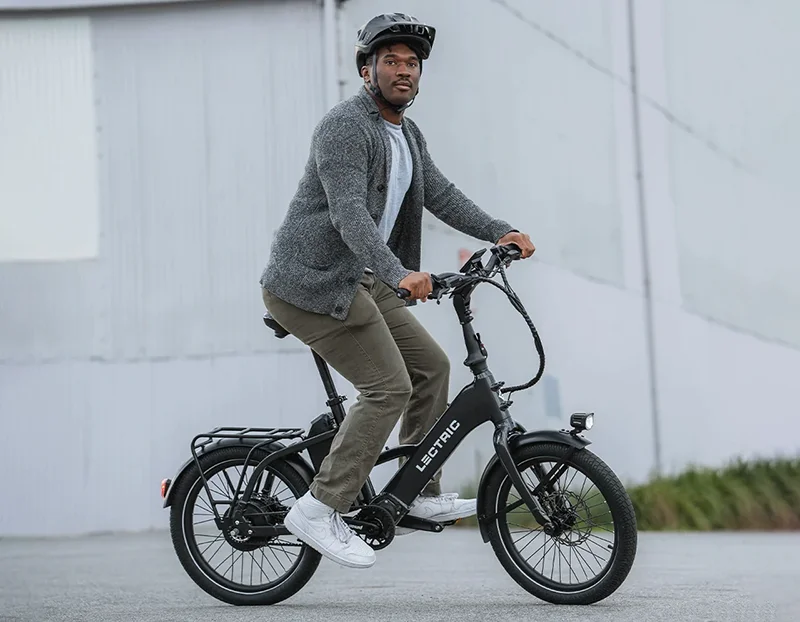 man riding a lectric one electric bike